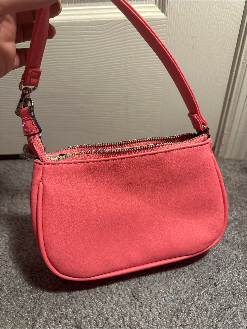 Juicy Couture Light Pink Embroidered Mini Shoulder Bag with Heart Charm - Picture 3 of 6